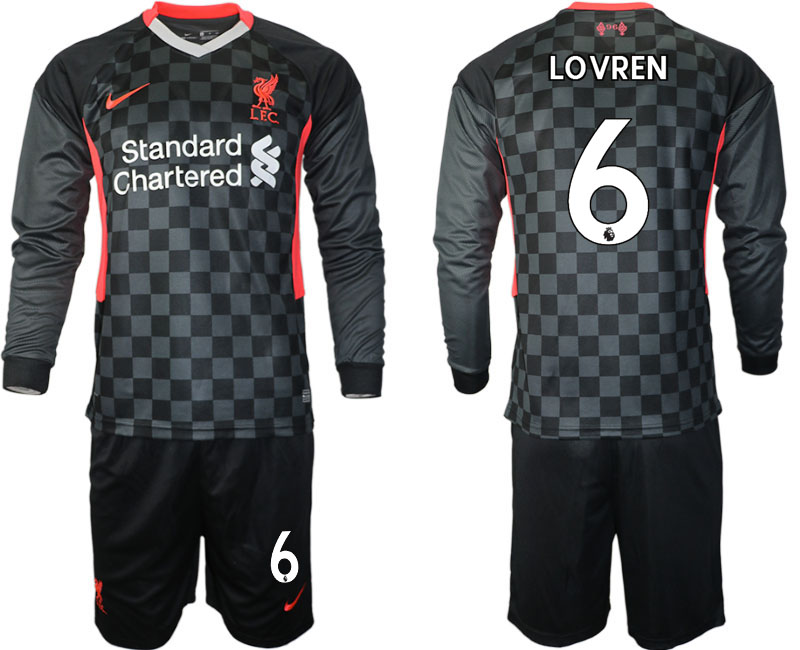 Men 2021 Liverpool away long sleeves #6 soccer jerseys->liverpool jersey->Soccer Club Jersey